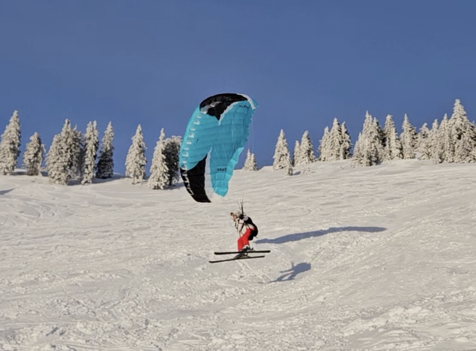 Speedriding mid-air in the french alps